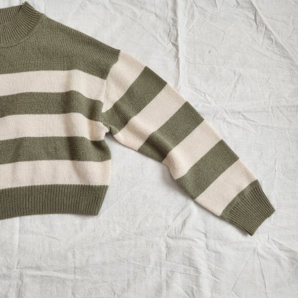 H&M Khaki Green striped sweater - XXS - Picture 4 of 12